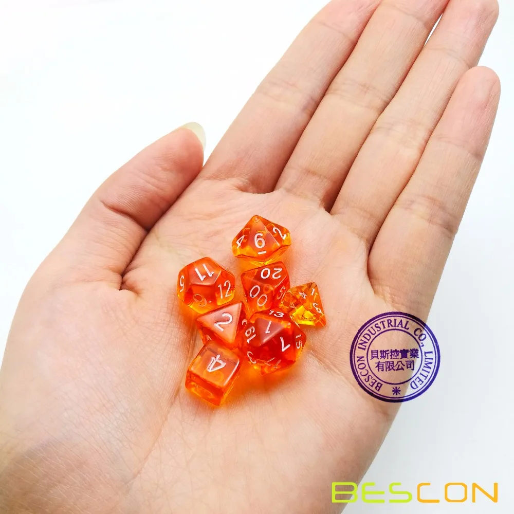 Bescon Set De Dados RPG Translúcidos Mini 10mm | 42 Piezas (7x6 Colores) | D4-D20 Para DND, Pathfinder Y Magic