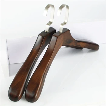 Deluxe Extra Big Long Wood Coat Garment Suit Hanger with Wide Shoulder for Big Tall Man in Coat Hangers for Home store