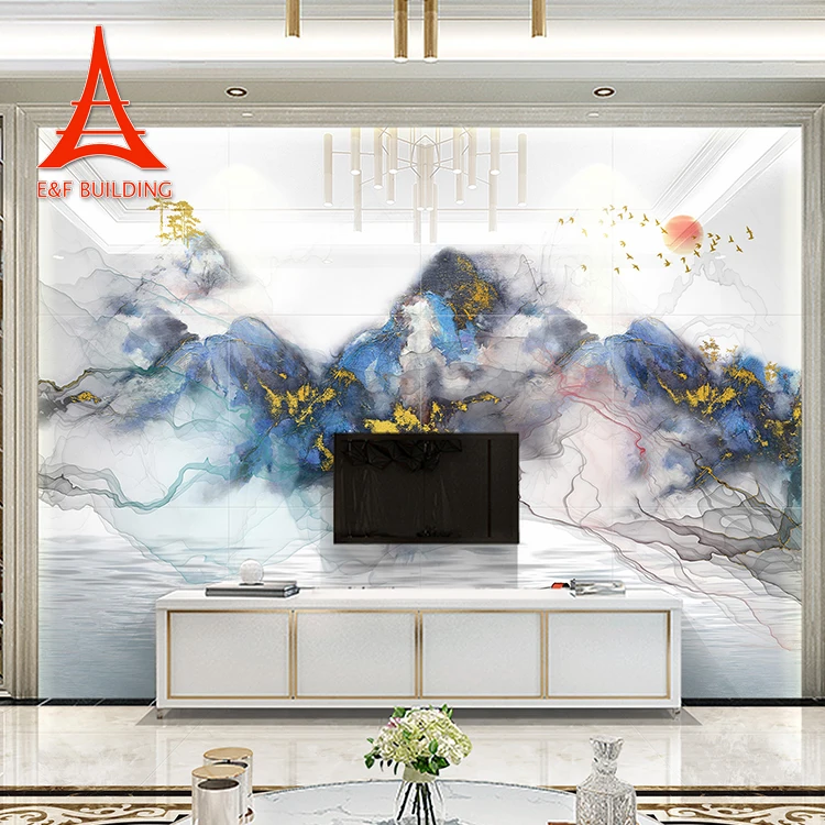 Direct Factory Sale Custom Size Natural Marble Stone Slab Tiles for Modern Landscape Background Wall Tiles Competitive Price