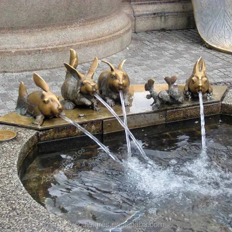 屋外の庭の装飾ウサギと魚噴水ブロンズ動物彫刻噴水| Alibaba.com