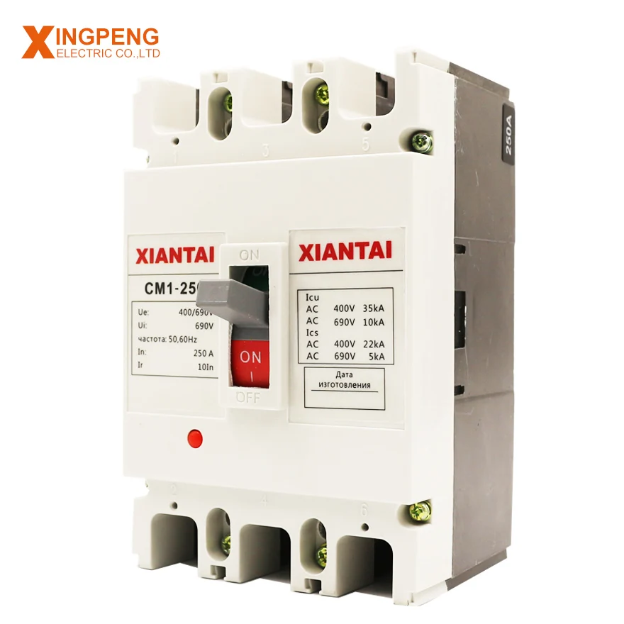 Professional Factory CM1 Series 3 Pole 4 Pole 100 Amp 300 Amp Mccb Circuit Breaker