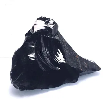 Natural Black Obsidian Crystal Quartz Rough Gemstone Crystal Tumbled Stone Wholesale