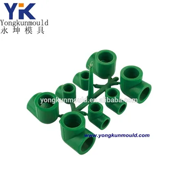 diferent sizes common mould Plastic PPR 8 cavities elbow fitting mould