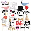 FENGRISE Fun Wedding Decoration Photo Booth Prop DIY Mr Mrs Mustache Mask Party Accessories Groom Bridal