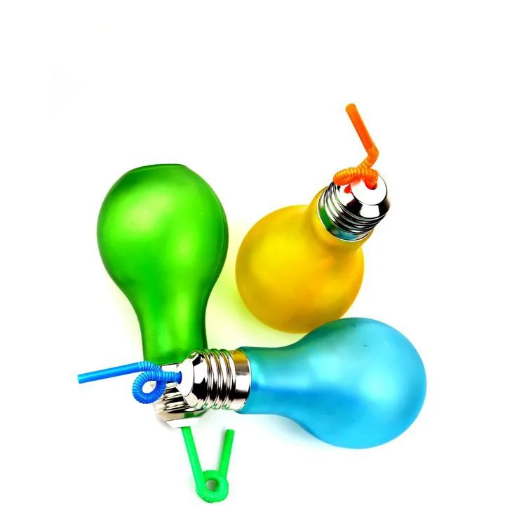 50ml 100ml 150ml 200ml 250ml 300ml Light Bulb Shaped Glass Juice Glass Drink Bottle Fruit Juice Bottle