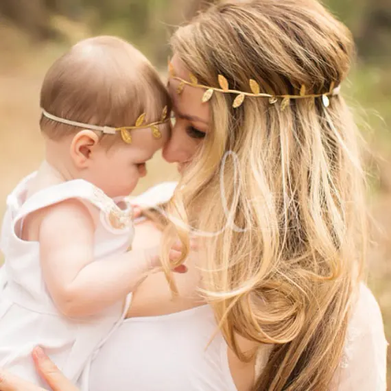 Bebe Et Maman Feuilles Dore Fleur Bandes De Cheveux Enfants Femmes Or Argent Feuilles Bandeaux Bebe Cheveux Corde Filles Accessoires Buy Bebe Et Maman Feuilles Fleur Doree Bandes De Cheveux Enfants