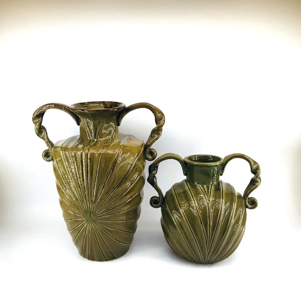 16 H Vietnam Tropical Palm Leaves Ceramic Vase Army Green Porcelain Vases Buy Vase Tropical Palm Leaves Ceramic Vase Vietnam Tropical Palm Leaves Ceramic Vase Product On Alibaba Com