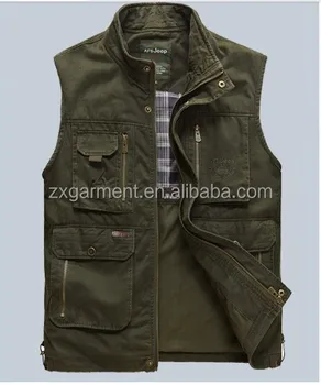 100% COTTON FISH VEST with PATCHES CHINA MANUFACTURER OEM