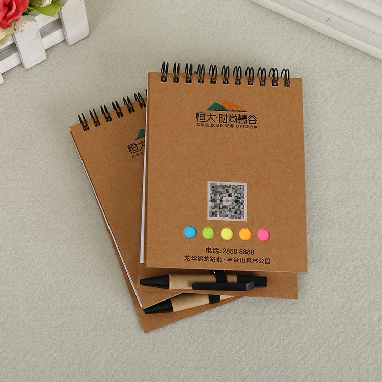 Cute recycled notebook with spiral paper notebook