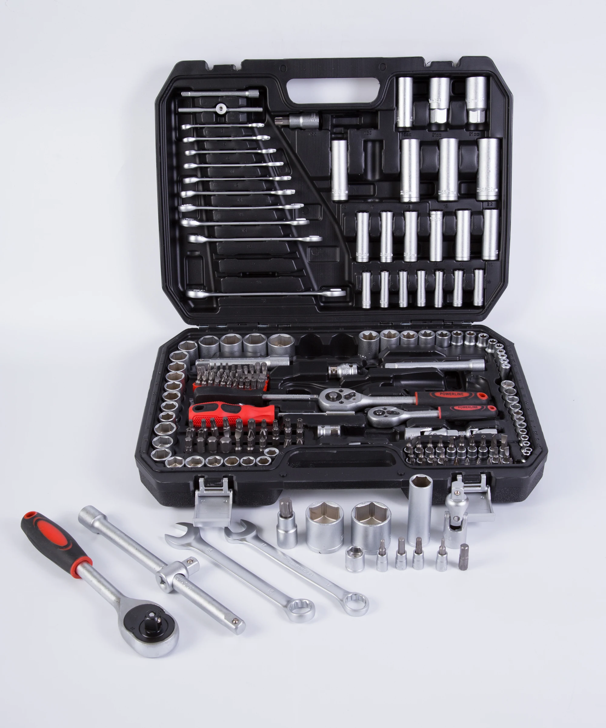 216-Piece Mechanics Socket Set 72-Tooth Ratchets 1/2" Drive Chrome Vanadium Steel Green Storage Case 1-Year Warranty Hand