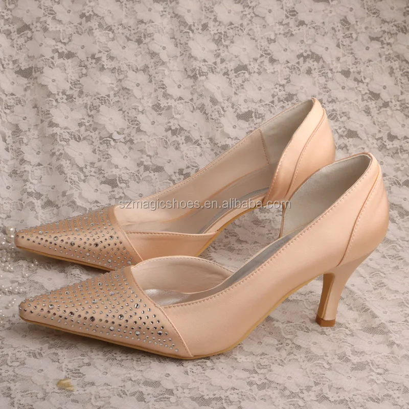 Alibaba.com: Wedopus MQW-463 Champagne Womens Evening Dress Shoes, Satin  upper, Anti-slip outsole : Customizable options available with fast  delivery for business buyers.