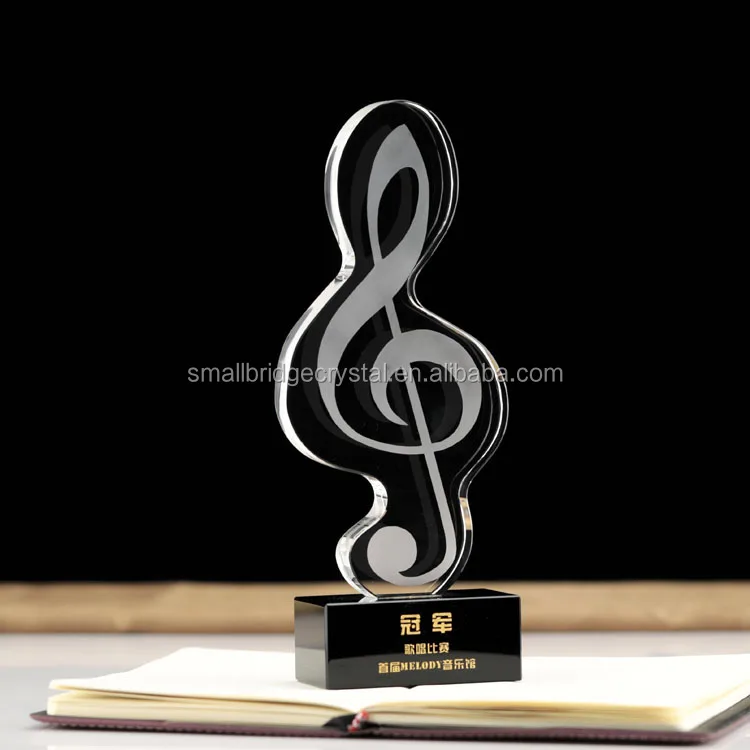 Cheap Good Quality K9 Musical New Design Musical Crystal Award Trophy