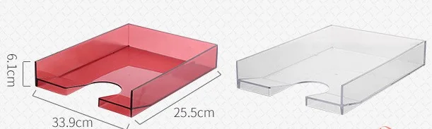 Штабелируемый прозрачный пластиковый настольный офисный Органайзер ZNS00004, лоток для документов с надписью и письмом