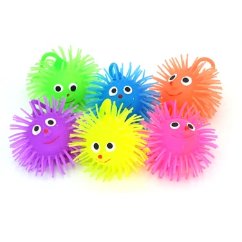 Children's Toys Small Hedgehog Puffer Ball Flash Soft Rubber Vent Baby ...