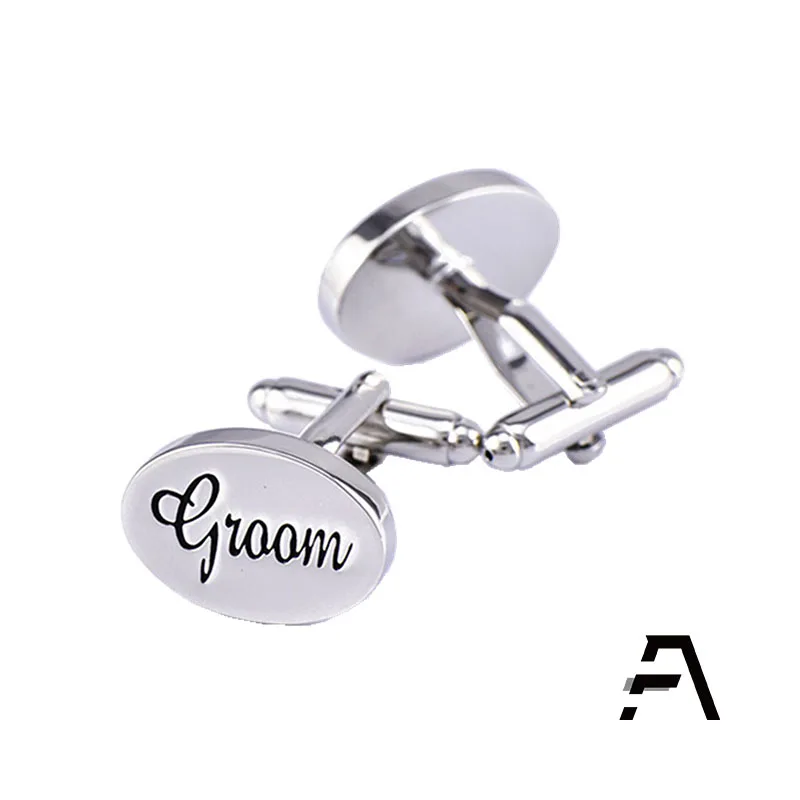 Серебряные Персонализированные мужские свадебные запонки по индивидуальному