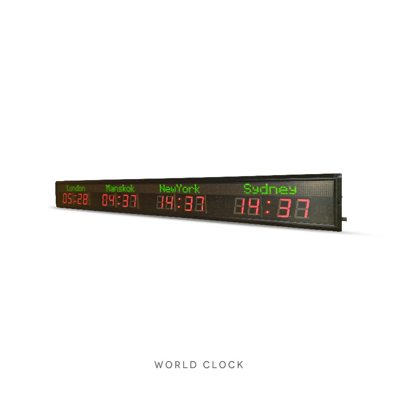 [customization] Indoor Remote Control Wall Mounted High Brightness Hotel Digital Clock / Airport World Clock LED Clock