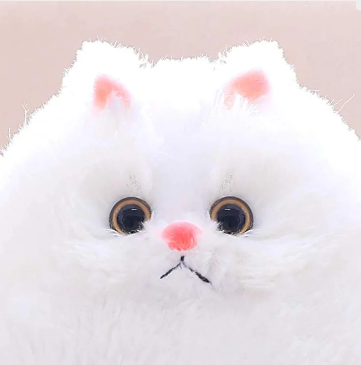 OUKEYI Peluche Gattino Bianco - Cuscino Morbido Per Abbracci, 30 Cm - Foto 3