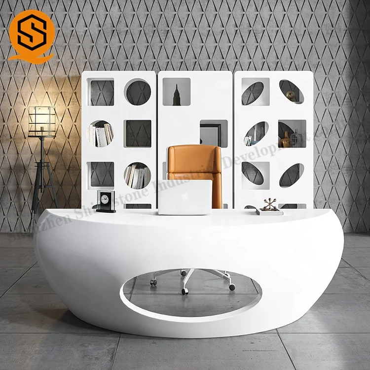 Professional Office Furniture Half Round European Style Executive Office Desk