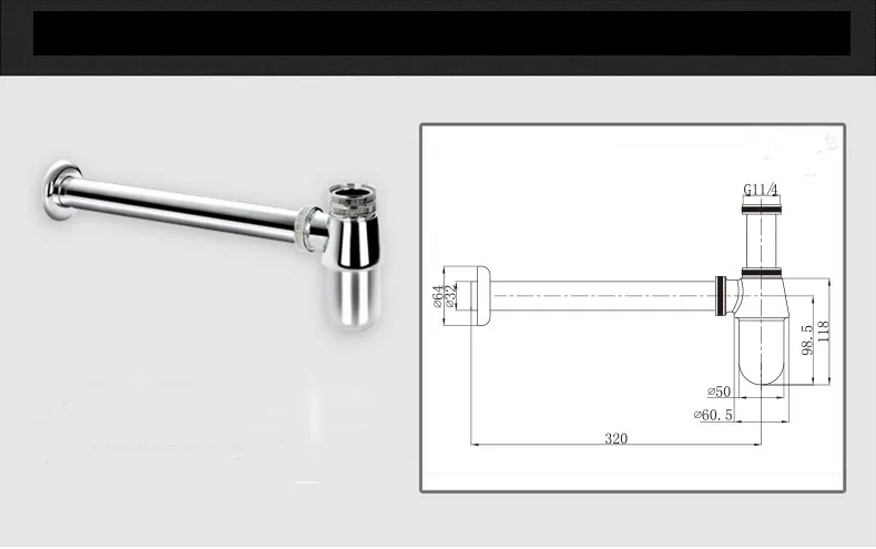 Traditional Bottle Trap with Wall Extension manufacture