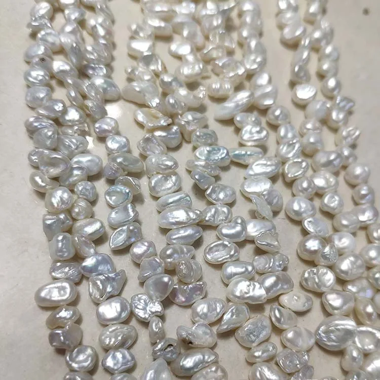 Perles d'eau douce 6 mm crème Nature grain de riz élevage Perles Keshi Bijoux on sait que d535