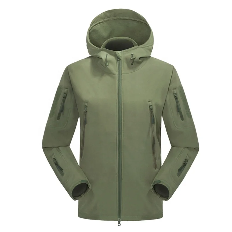 Men's Outdoo Tactical Camouflage Watepoof Softshell Hooded Combat Jacket Hiking Camping Winte Coat Fleece_voghion.com