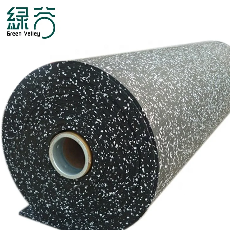 3-12mm Thick Indoor Gym Flooring Rolls  EPDM Rubber Flooring Mat for Fitness