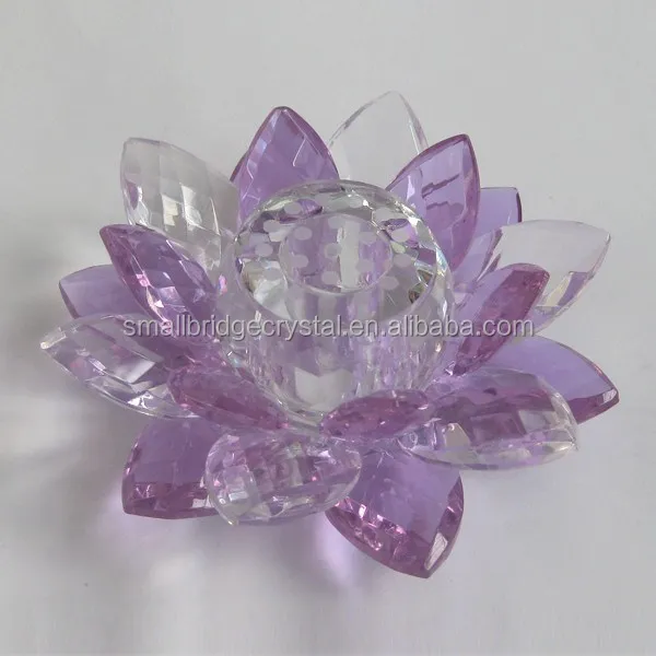 Wholesale glass crystal lotus flower for holiday decoration