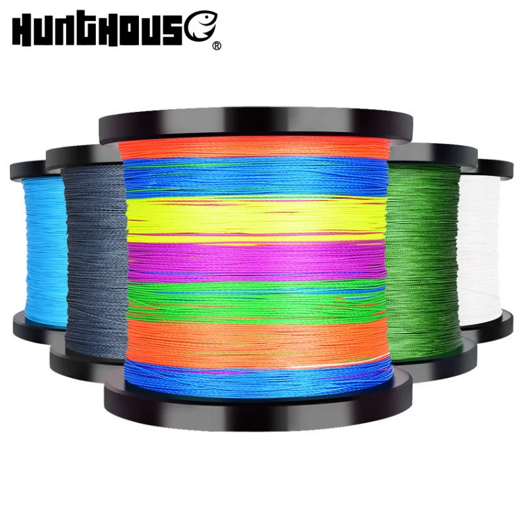 Hunthouse High Quality Fishing Spider Wire Line PE Braided Wire Green 8 Strands 500M PE Braided Fishing Line