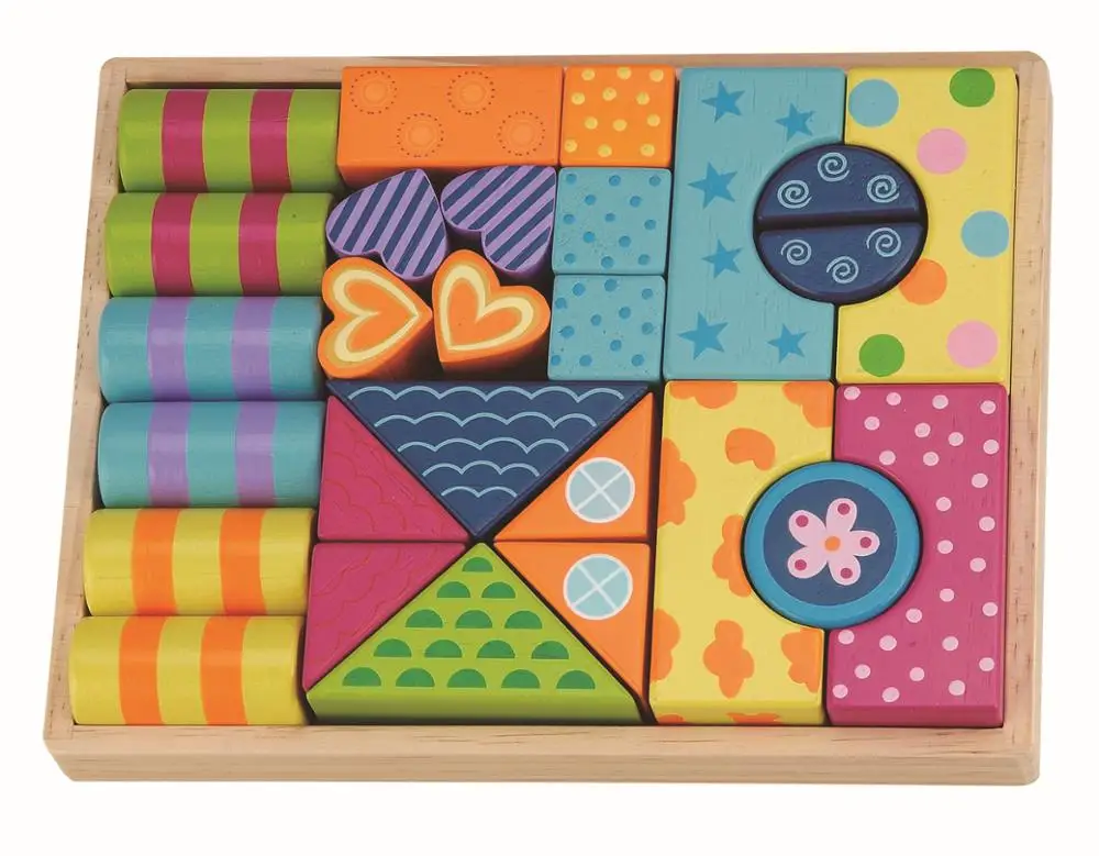 Оптовая продажа, деревянные игрушки Монтессори, строительные блоки, цвет можно кусать, детские развивающие деревянные блоки, игрушки для детей WBC14