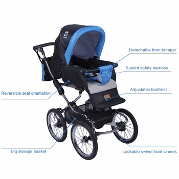 Factory 3 wheel aluminum foldable baby joy stroller