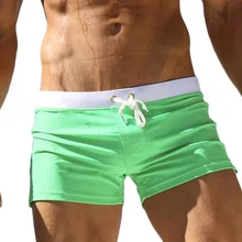 High Quality Mens Sexy Swimwear Swimsuits Brand Men Swim Suits Boxer Shorts Trunks Swimming Surf Board Shorts Gay Penis Pouch WJ