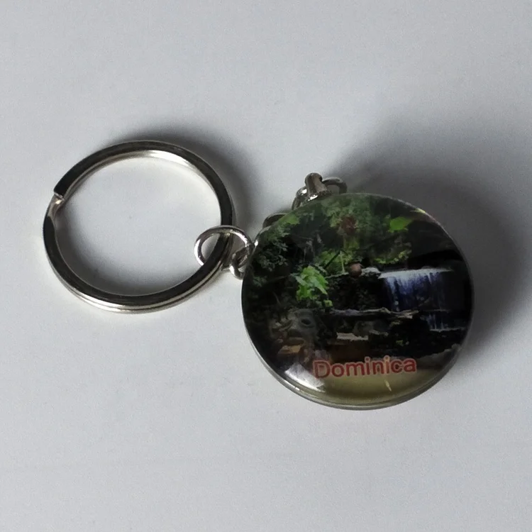 Wholesale Custom Rectangle Crystal Key Ring 3D Handmade Colorful  Sticker  Crystal Keychains for Wedding Souvenirs Gift