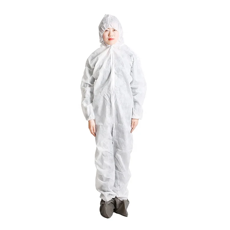 Waterproof anti-dust Orange White Chemical Resistance PVC PPE Disposable Coveralls Overall Suit