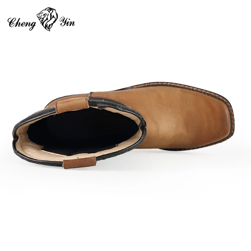 2026 New Designer Grey Cowboy Boots Boys High Quality Comfortable Square Toe Low Height Rubber Western Factory Customizable