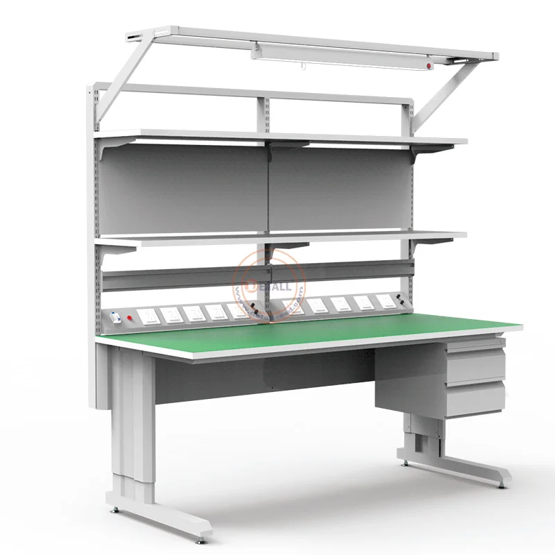 Detall Esd test Workshop Lab Mobile 10ft Metal Electronic Industry Workstation Table Work Bench