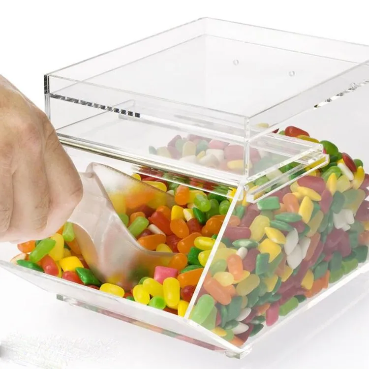 Customized Acrylic Stackable Candy Bin Boxes Snack Container For ...