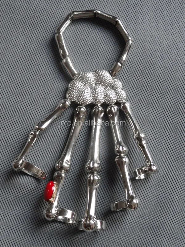 Braccialetto Con Borchie Braccialetto Con Teschi 3-file Nero