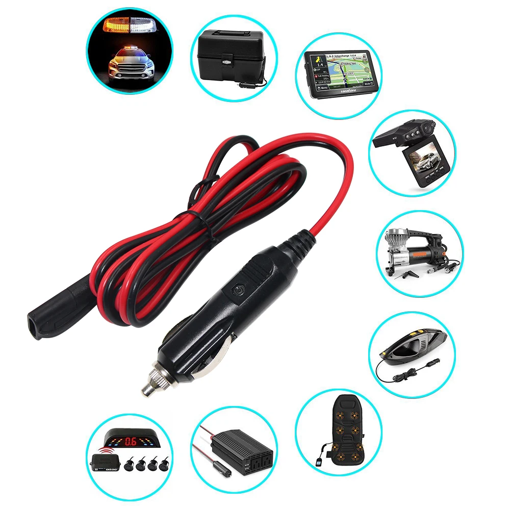 Cigarette Lighter Cord 12V Jack Car Charge Charger Led Red Display Cigar Socket Sae Cable Adapter 13