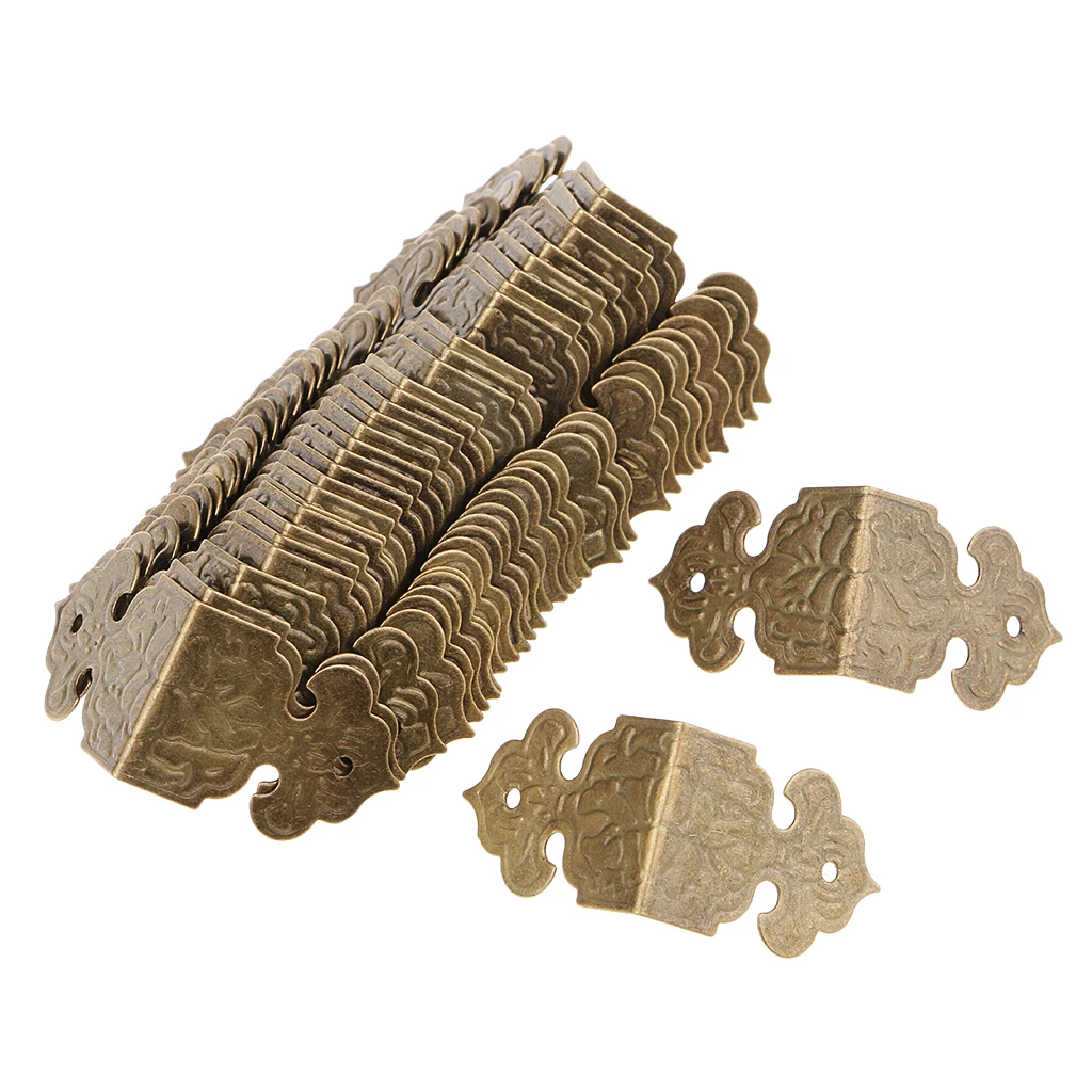 BESPORTBLE 30 Piezas Caja Vintage Protector de Esquina Caja Triangular Soporte de Esquina Borde del Armario Parachoques de Seguridad Muebles Decorativos Protector de Esquina con 120 Piezas