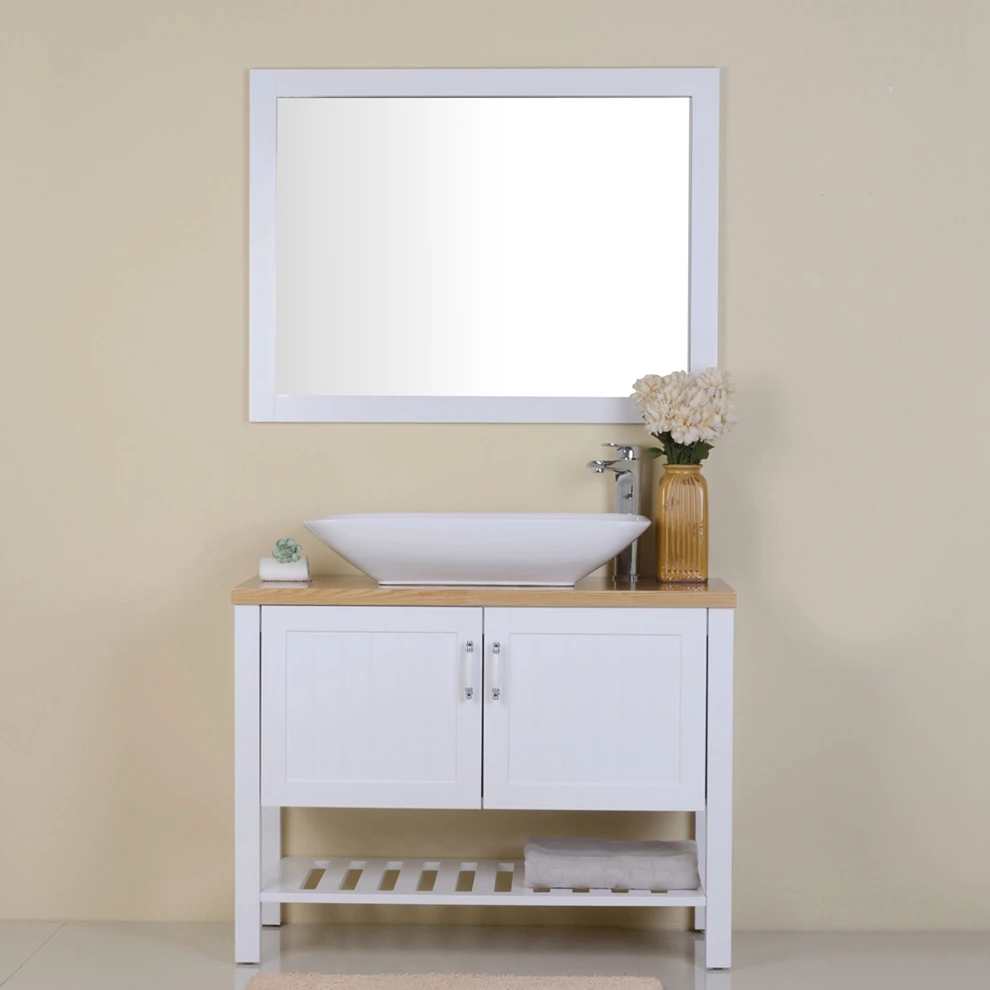 Floor Standing 2 Doors 1 Shelf French Hotel Plywood Bathroom Vanity Cabinet With Mirror Sink Basin Buy French Bathroom Vanity Cabinet
