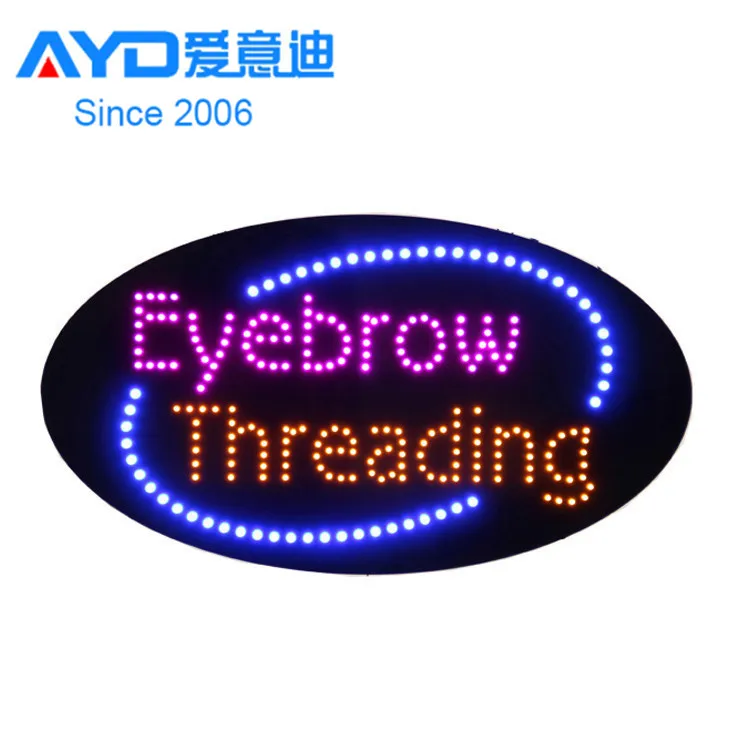 Ultra Bright Hanging LED Eyebrow Treading Eyelash Extension Waxing Open Light Sign Display Board Panel