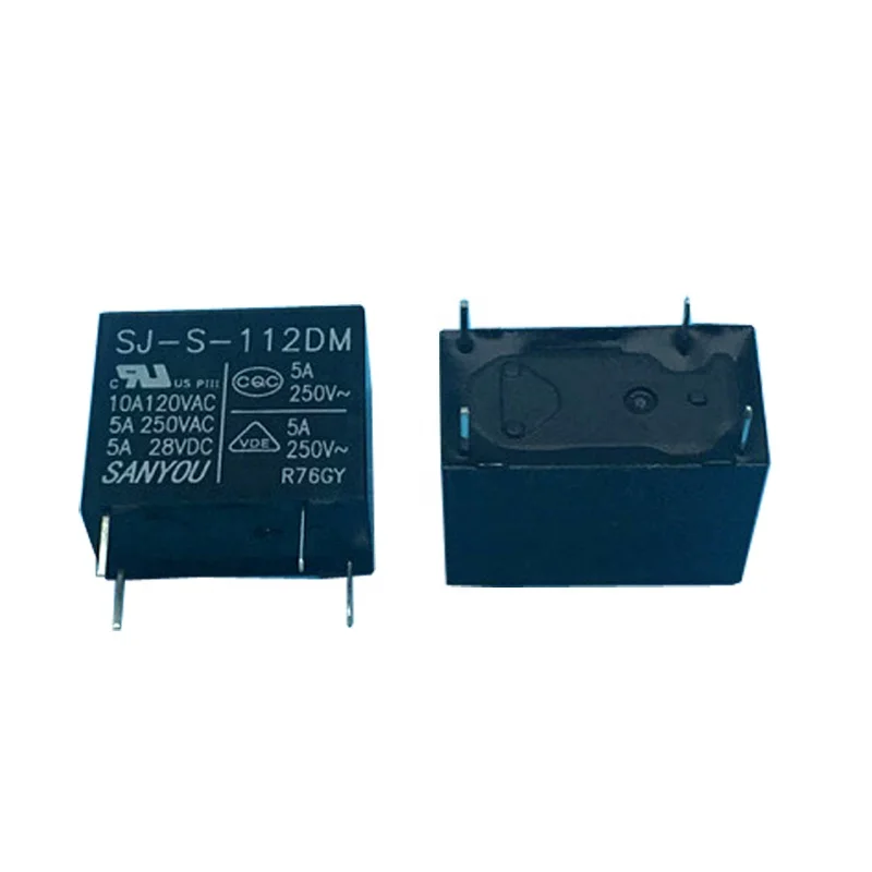 thumbnail image 2 of 10PCS SANYOU SJ-S-112DM 12V 4-Pin Relays - 5A 250VAC, Power Relay 2 of 6