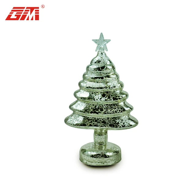 Hot sale glass christmas tree with ornaments christmas tree decoration item manufacture