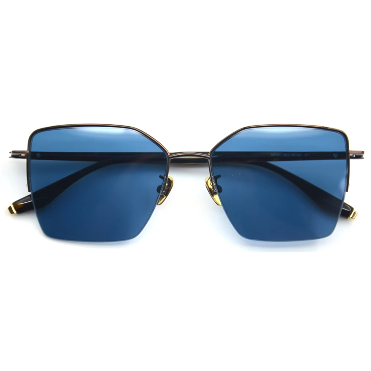 Italien Marque CE Rétro Italie Design Vintage UV Femmes Carré Titane UV400  lunettes de Soleil Polarisées