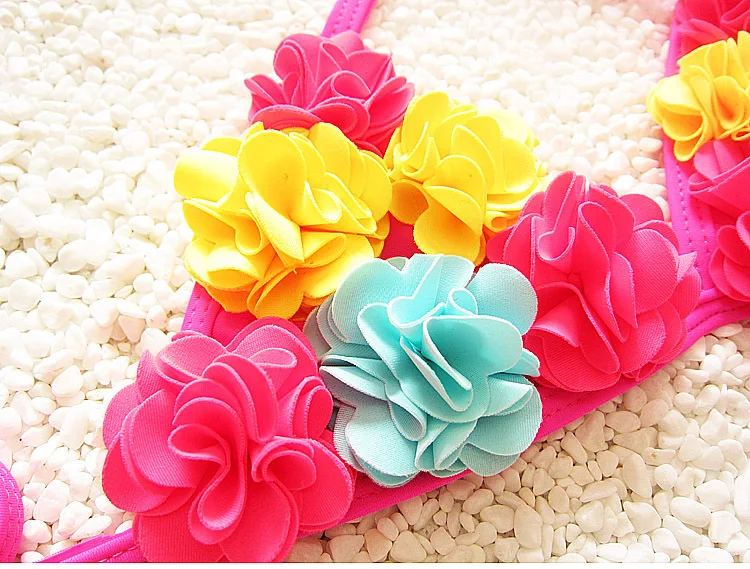 Красочные Цветочные Детские бикини с цветочной шапкой