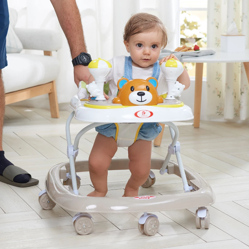 China Kids Learn to Walk Cartoon Walking Toy Chair Musical Baby Walker with Stopper for Children