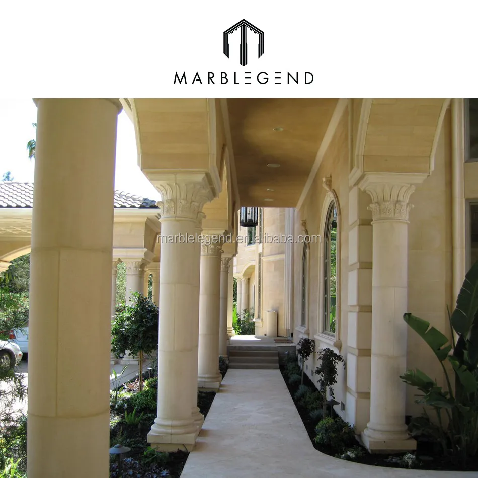 Hand Carved Sandstone Pillars Marble Column Stone Portico