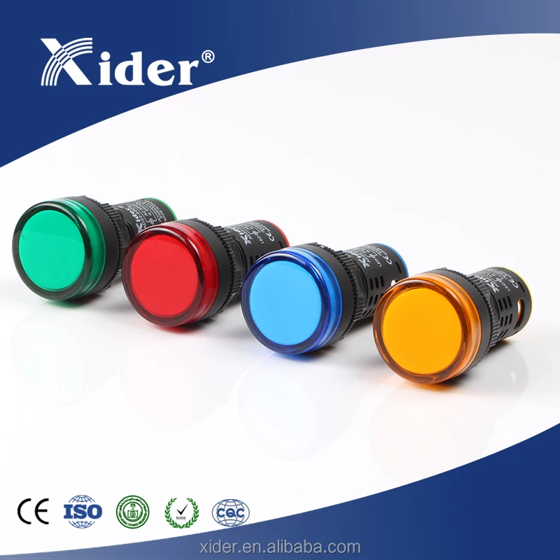 16mm Round 5-Pin Push Button Blue Green Red White Yellow 12 24 48 110 220V AC/DC 