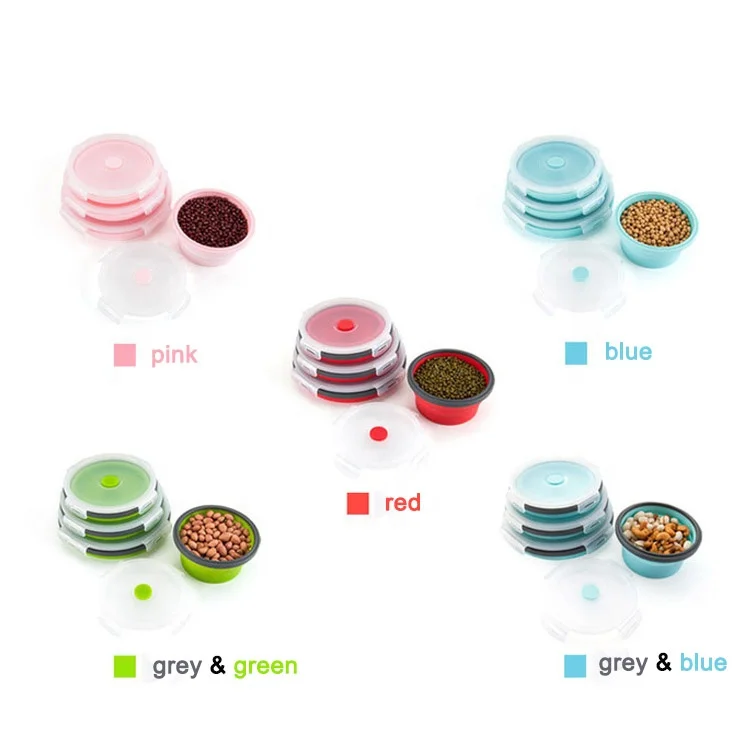 Prep Storage Bowls with Lids Silicone Collapsible Food Storage Container Silicone Lunch Boxes
