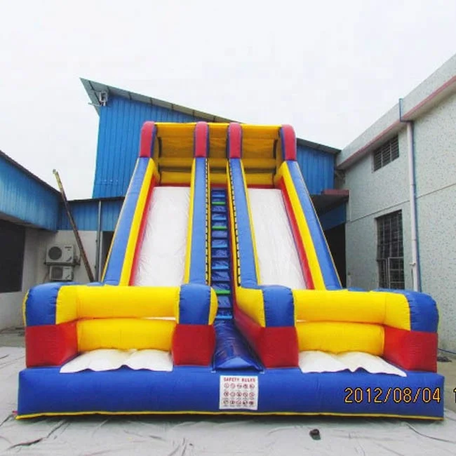 Double Lanes  Inflatable Water Slide With Pool for Summer